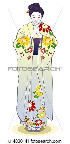 Clipart   Woman In Kimono  Fotosearch   Search Clip Art Illustration