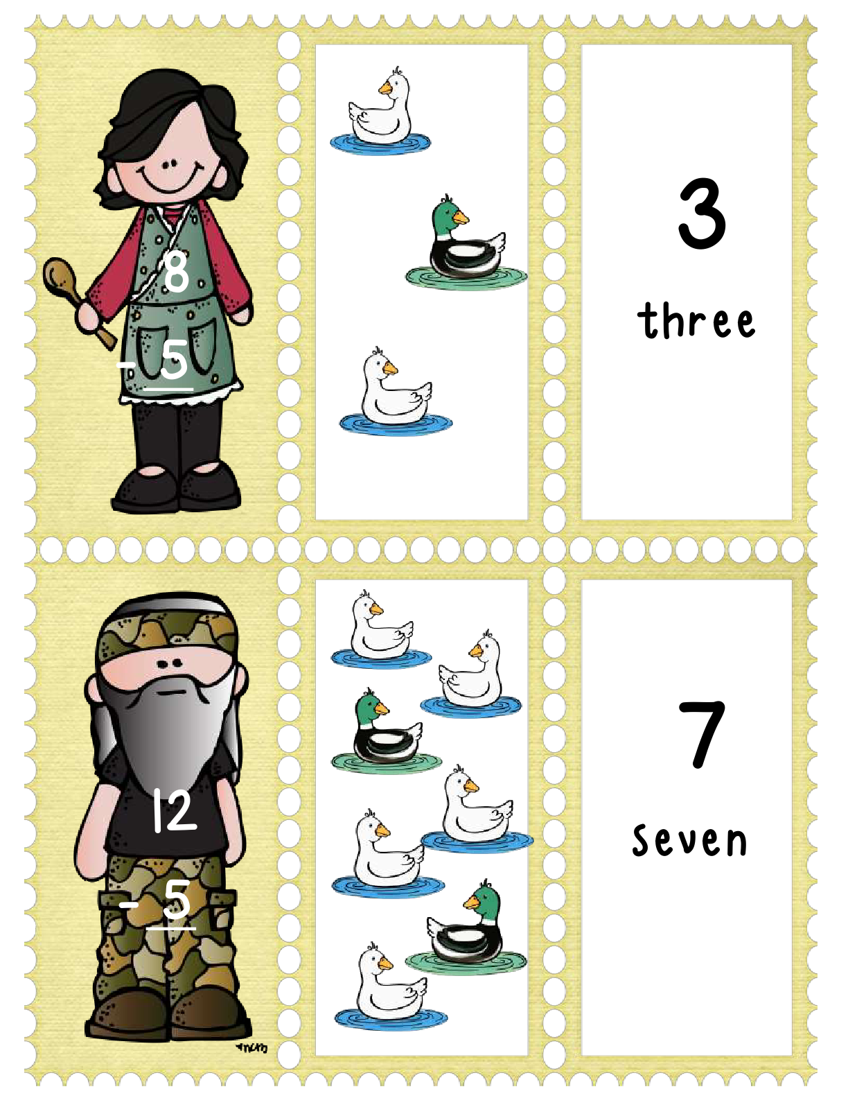 Creations By Mrs  Mouse  New Printable  Subtract A Duck  Duck Dynasty