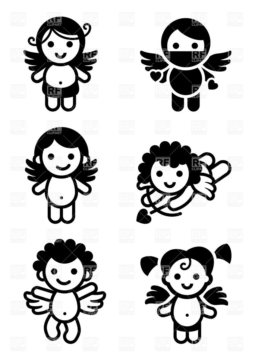 Cupids   Collection Of Angels Download Royalty Free Vector Clipart