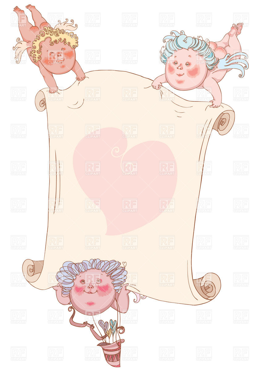 Cupids With Blank Letter Template 17275 Holiday Download Royalty    
