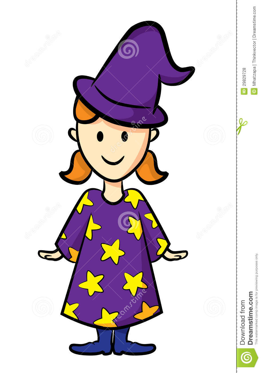 Cute Witch Clipart Cute Girl Wearing Witch Costume 29829728 Jpg