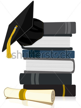 Download Source File Browse   Education   Graduation Cap On Book Stack