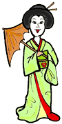 Geisha Or Maiko In Kimono Clipart