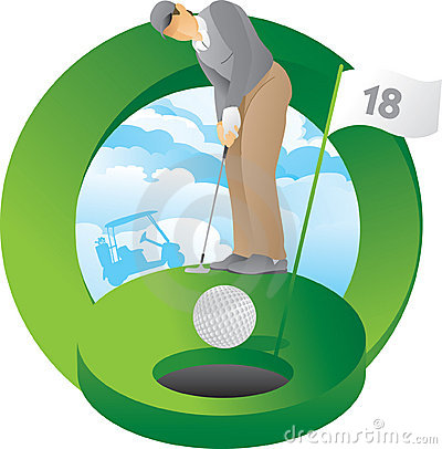Golf Putting Green Clip Art Golfer Putting 18th Hole 20114911 Jpg