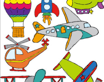 In The Air Transportation Clipart   4 00 Usd Doodledarlin