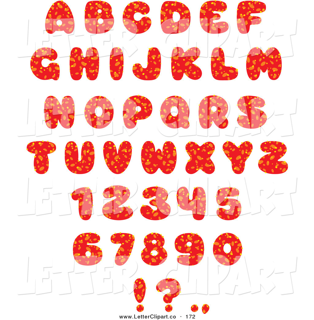 Larger Preview  Clip Art Of A Red Alphabet Set Of Numbers Letters And    