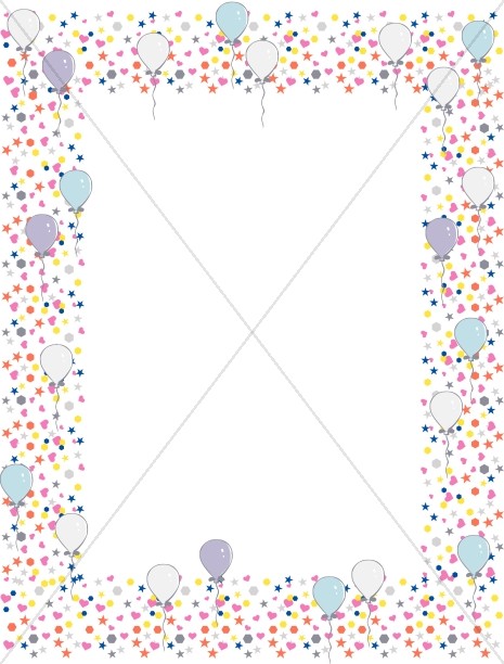 Many Bright Shapes With Birthday Balloons