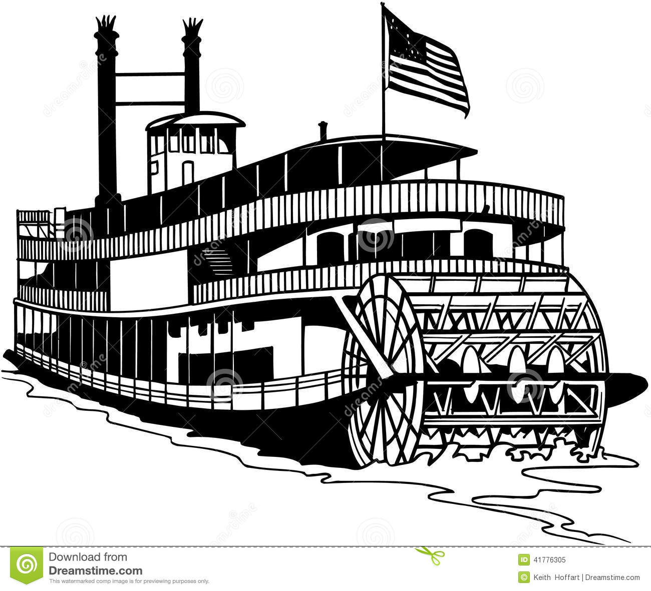 Old Ferry Boat Cartoon Vector Clipart Created In Adobe Illustrator In