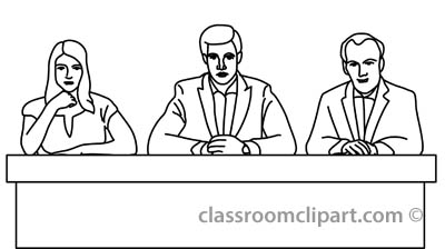 People   Panel Of Judges Outline   Classroom Clipart