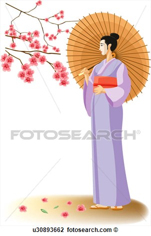 Personne Kimono Gens Humain Maehwa Japon Voir Illustration Grand