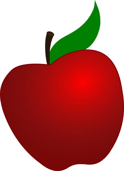 Red Apple With Leaf Clip Art At Clker Com   Vector Clip Art Online