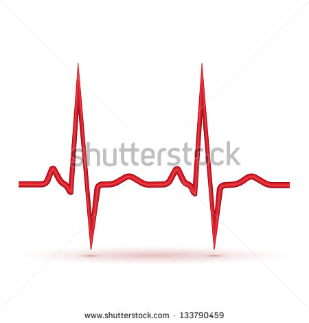 Red Ekg Line Clipart Red Pulse Isolated   Stock