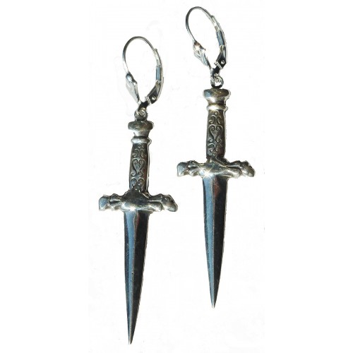 Romeo And Juliet Dagger Earrings   Handmade Designer Jewelry By Tina    