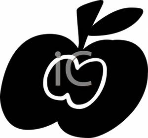 Silhouette Of An Apple   Royalty Free Clipart Picture