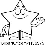 Smiley Face Star Clipart Black And White 1136375 Cartoon Clipart Of An