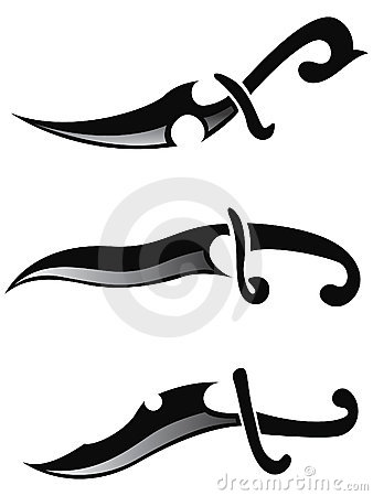 Three Knives Daggers Or Swords Royalty Free Stock Photography   Image    