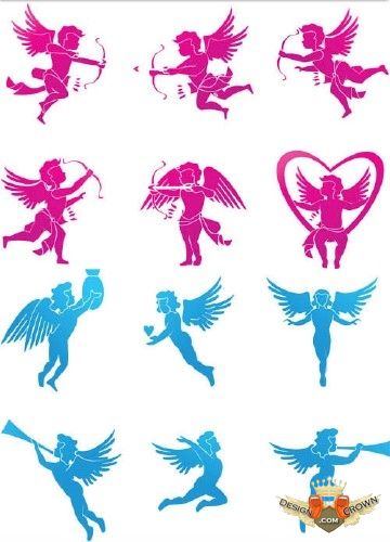 Vector Cupids With Bows And Arrows   Angels Images