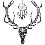 Vector Illustration Of A Deer Skull In Black And White