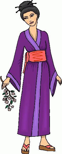 Woman In Kimono Clipart   Woman In Kimono Clip Art