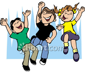 1218 2005 Kids Jumping In The Air And Having Fun Clipart Image Jpg
