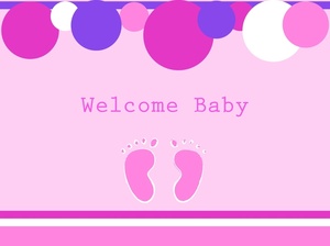 Baby Feet Clipart Image   Pink Baby Girl Footprints On A Pink Baby