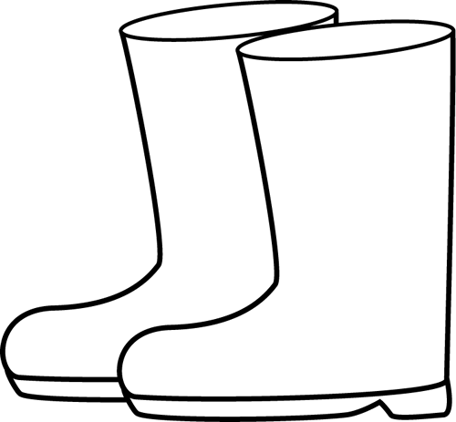 Black And White Rain Boots Clip Art   Black And White Rain Boots Image