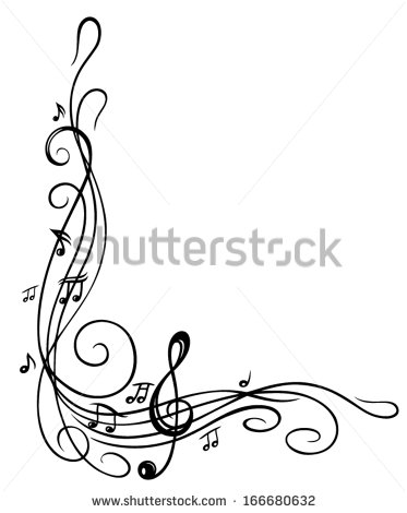 Clef With Music Sheet And Music Notes Border Stock Vector 166680632    