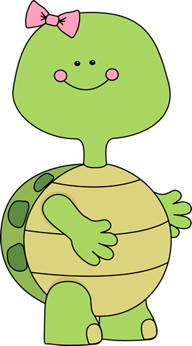 Girl Turtle Clip Art Image   Girl Turtle With Pink Rosy Cheeks And A
