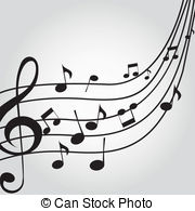 Music Notes On Music Score On White Background