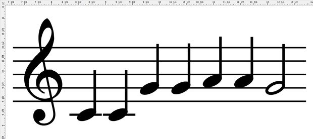 Music Score Pendant   Add The Treble Clef