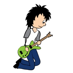Musician Clipart Image   Teen Boy On His Knees Playing Rock Guitar As