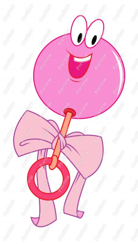 Pink Baby Rattle Clipart Pink Baby Girl Rattle Clip Art   Royalty Free
