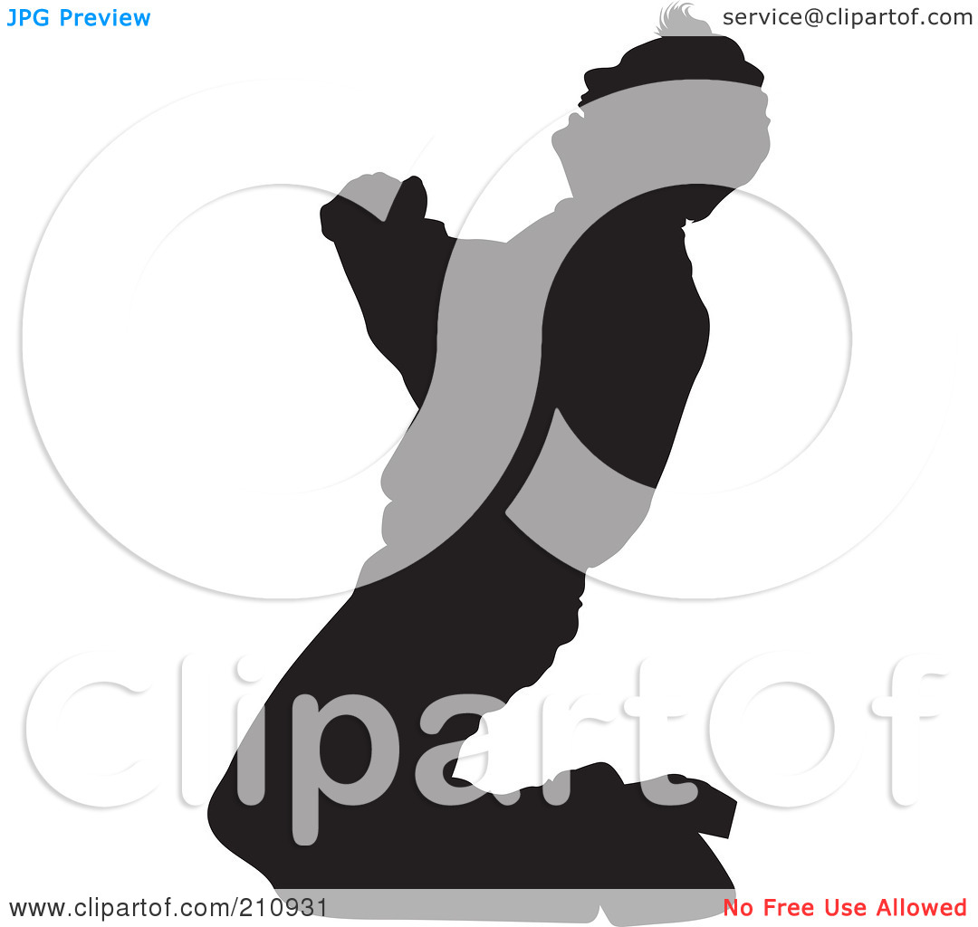 Rf  Clipart Illustration Of A Black Dancer Or Praying Man Silhouette