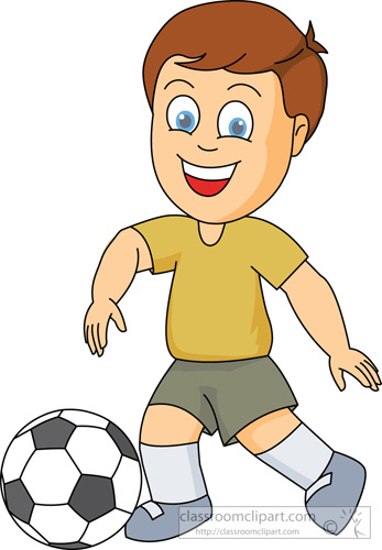 Soccer Clipart   Boy Playing Football   Classroom Clipart