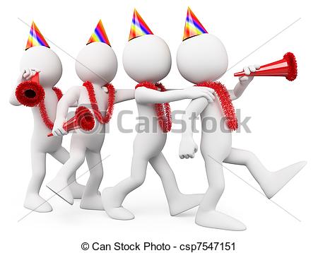 Stock Illustration   People Having Fun At A Party   Stock Illustration
