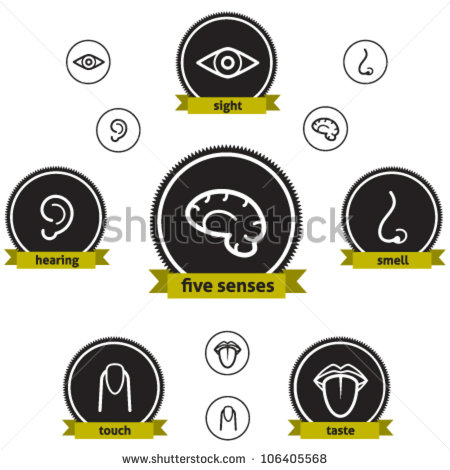 Stock Vector Five Senses Vector Icon Set About The Five Senses And The