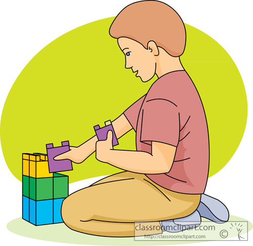 Toys   Boy Playing With Legos 11   Classroom Clipart