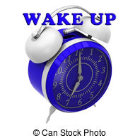 Alarm Clock With Inscription Wake Up On A White Background
