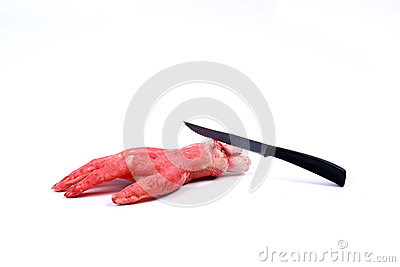 Bloody Hand Making A Fist With Blood Dripping Down Isolated