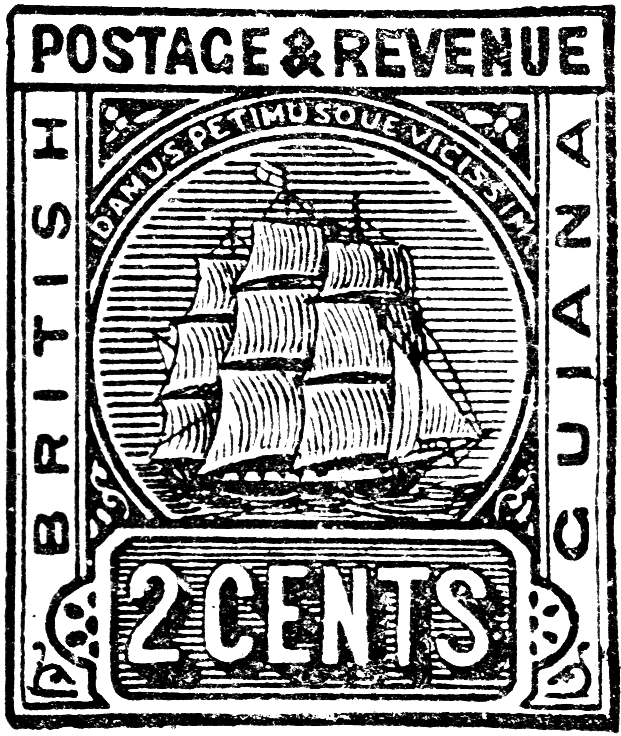 British Guiana 2 Cents Stamp 1889   Clipart Etc