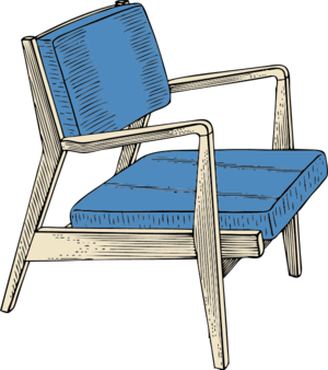Chair With Side Arms Porch   Vector Clip Art