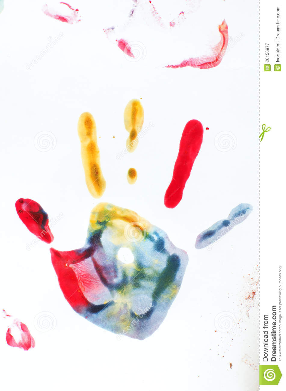 Child Hand Prints Royalty Free Stock Photography   Image  20156877