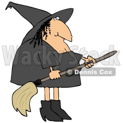 Clipart Illustration Of A Fat Female Witch With A Wart On Her Nose