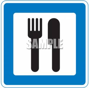 Danish Restaurant Road Sign   Royalty Free Clipart Picture