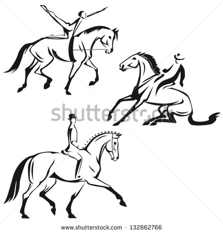 Equestrian Vaulting Western Riding And Dressage   Stock Vector