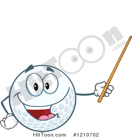 Golf Ball Clipart  1210702  Happy Golf Ball Mascot Holding A Pointer    