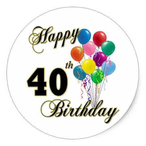 Happy 40th Birthday Gifts And Birthday Apparel Classic Round Sticker