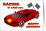 Happy 4th Birthday   Race Car Card   Product  1089718