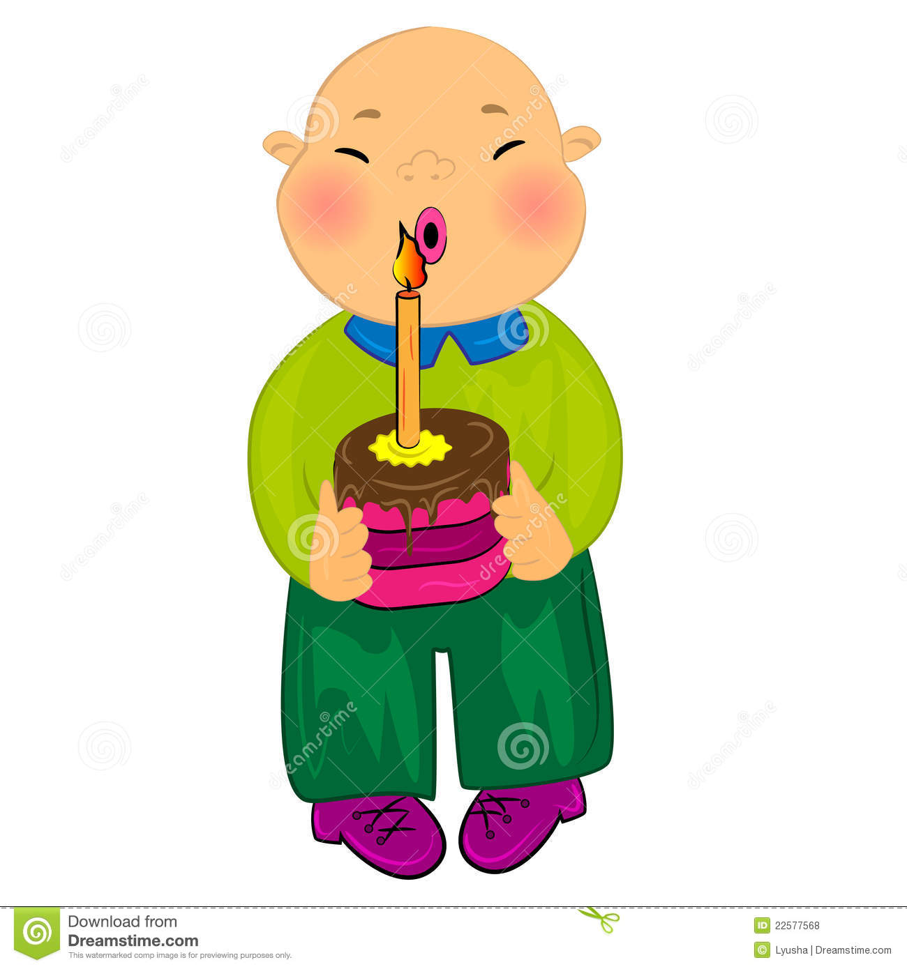 Happy Birthday Card Cartoon Baby Boy Royalty Free Stock Photos Image