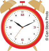 Red Alarm Clock   Image Of The Old Clock On The White